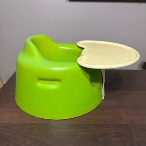 Bumbo Floor Seat with Tray Green Infant Soft Chair NO Safety Straps Included